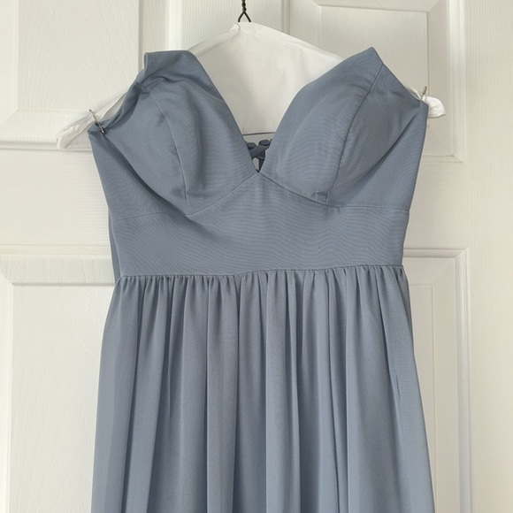 Azazie Aaida Dusty Blue Bridesmaid Dress - Picture 12 of 17